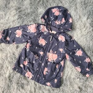 Wonder Nation Navy Floral Windbreaker Hooded Jacket